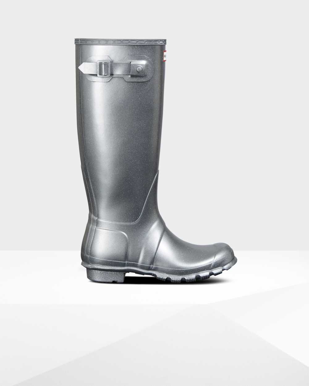 Hunter Original Tall Cosmic Glitter Women's Rain Boots NZ-25157K Silver